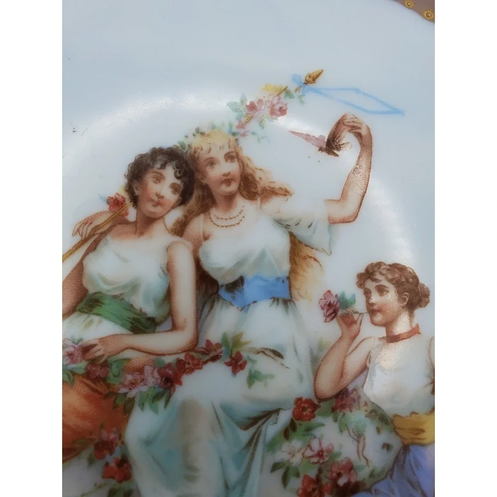 Royal Vienna Signed 'Carl Larsen' 3 Women & Butterfly 12